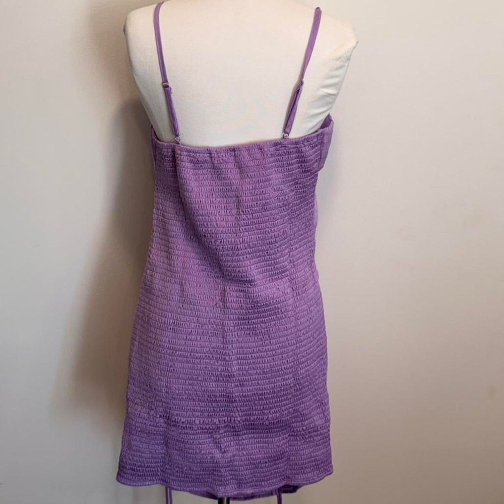 Purple Ruchedβ Mini Dress β Adjustable π - Picture 3 of 3